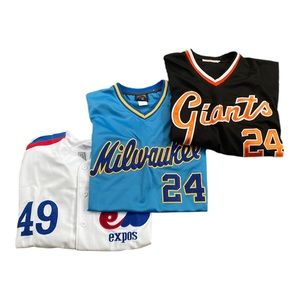 THREE ASSORTED MEN’S XL JERSEYS MILWAUKEE GIANTS EXPO